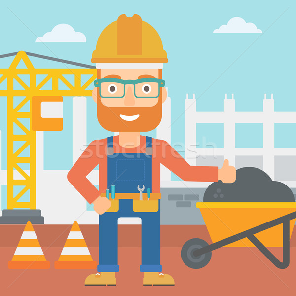 Builder showing thumbs up. Stock photo © RAStudio