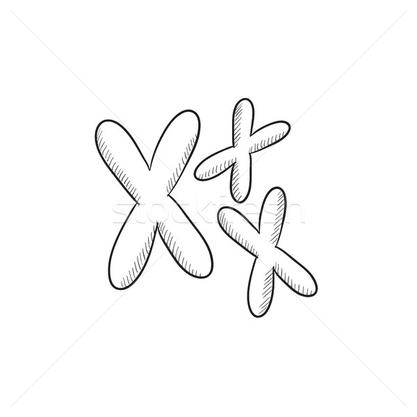 Stock photo: Chromosomes sketch icon.