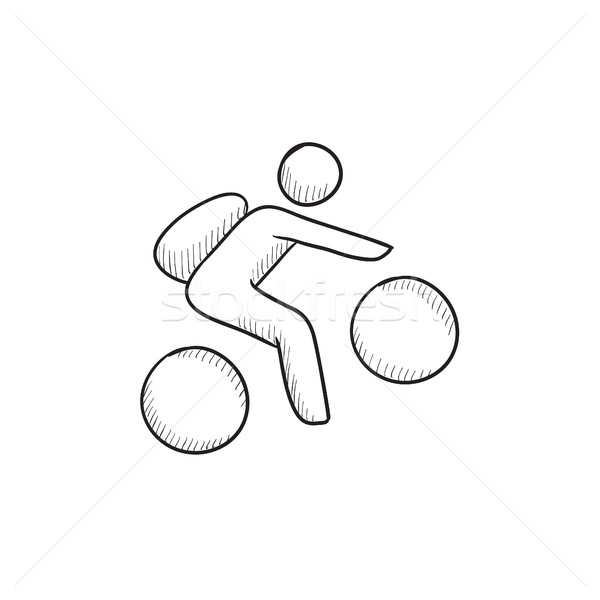 Man Riding Bike Sketch Icon Vector Illustration C Rastudio