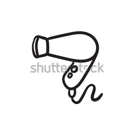 Hair dryer sketch icon. Stock photo © RAStudio