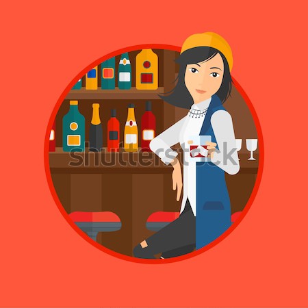 Woman sitting at the bar counter. Stock photo © RAStudio