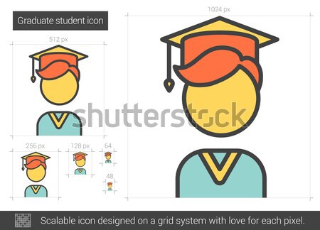 выпускник студент линия икона вектора изолированный Сток-фото © RAStudio