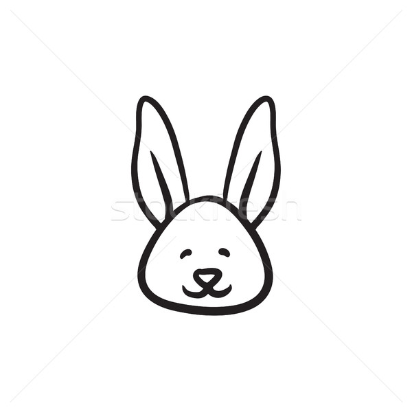 Пасхальный заяц эскиз икона вектора изолированный рисованной Сток-фото © RAStudio