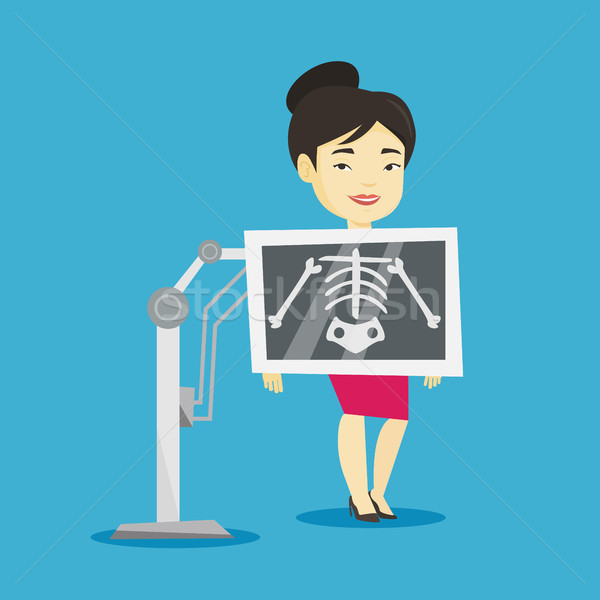 Stockfoto: Patiënt · x · ray · procedure · jonge · asian · vrouw