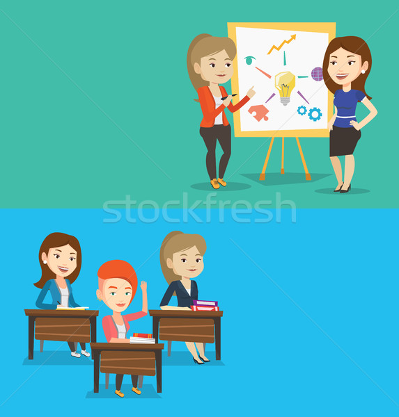 Two educational banners with space for text. Stock photo © RAStudio