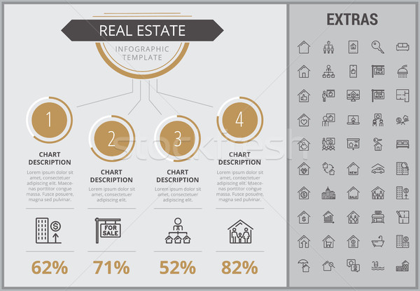 Real estate infographic template, elements, icons. Stock photo © RAStudio