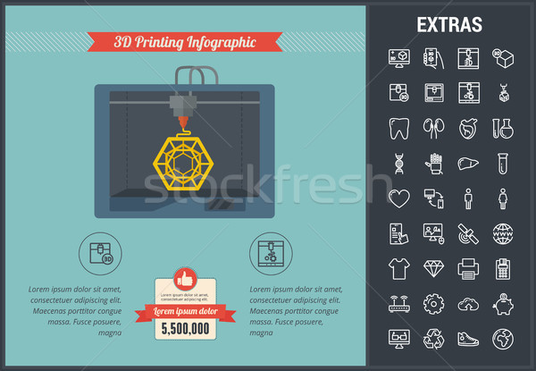 3D printing infographic template and elements. Stock photo © RAStudio