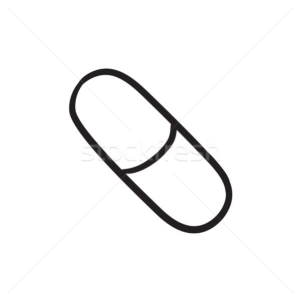 Capsule pill sketch icon. Stock photo © RAStudio