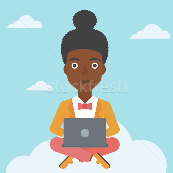 Woman using cloud computing technology. Stock photo © RAStudio