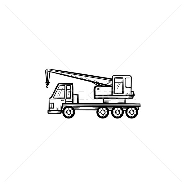 Mobile crane hand drawn sketch icon. Stock photo © RAStudio