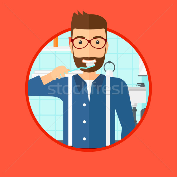 Man brushing teeth. Stock photo © RAStudio