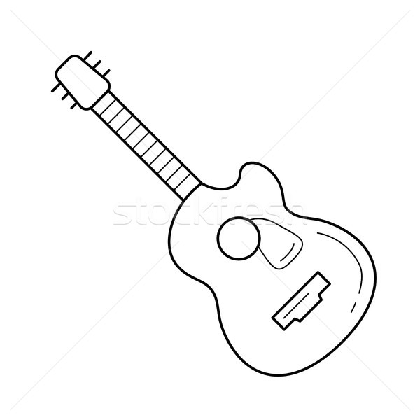 Jazz guitarra línea icono vector aislado Foto stock © RAStudio