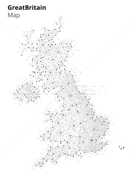 Сток-фото: Великобритания · карта · технологий · стиль · иллюстрация · сеть