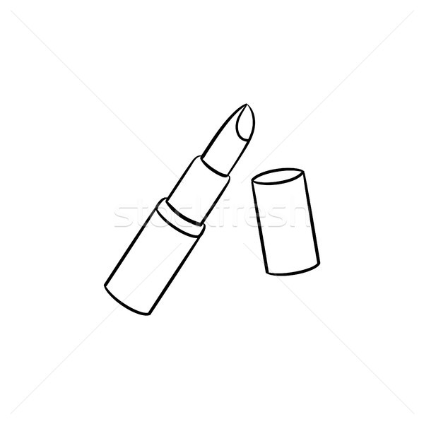 Rouge à lèvres dessinés à la main croquis icône doodle [[stock_photo]] © RAStudio