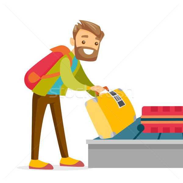 [[stock_photo]]: Homme · cas · bagages · réclamer · aéroport