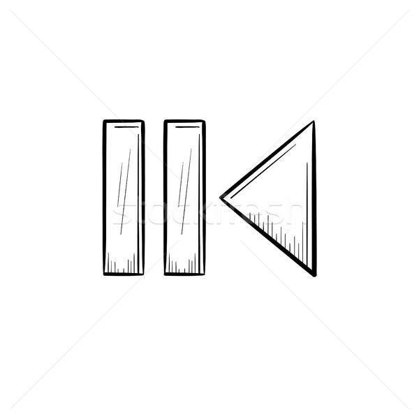 Pause and playback button hand drawn outline doodle icon. Stock photo © RAStudio