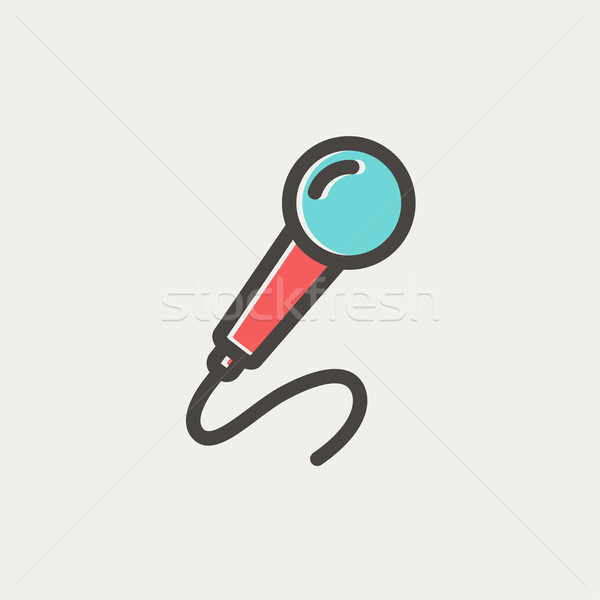 Microphone thin line icon Stock photo © RAStudio