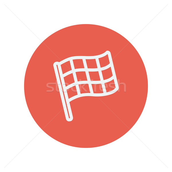 Chekered flag for racing thin line icon Stock photo © RAStudio