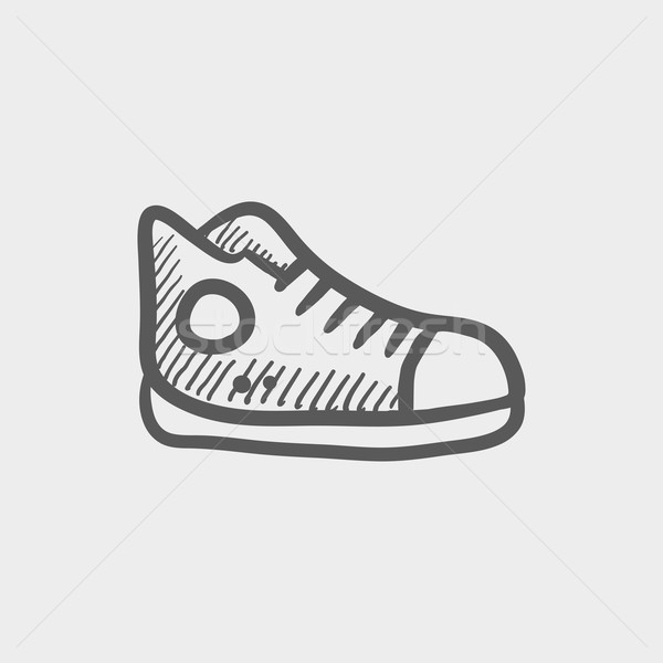 Caoutchouc chaussures croquis icône web mobiles [[stock_photo]] © RAStudio