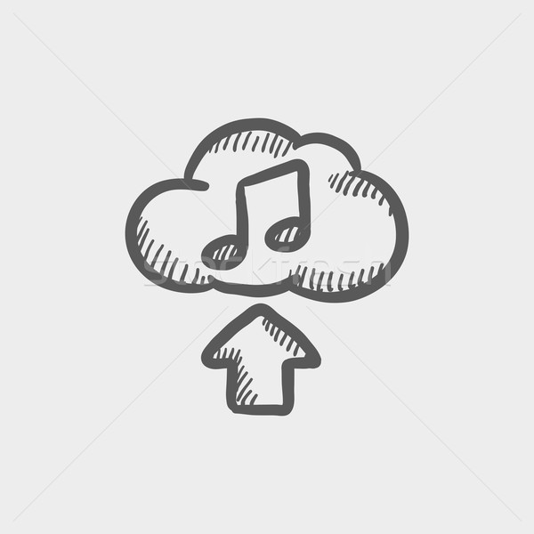 Uploading music sketch icon Stock photo © RAStudio