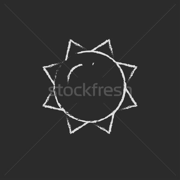 Słońce ikona kredy tablicy Zdjęcia stock © RAStudio