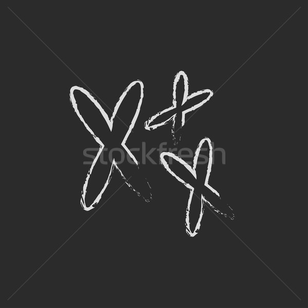 Ikon rajzolt kréta kézzel rajzolt iskolatábla vektor Stock fotó © RAStudio