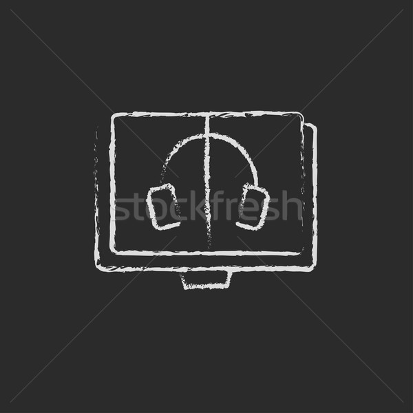 Audiobook icon drawn in chalk. Stock photo © RAStudio