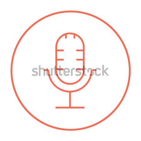 Foto stock: Retro · microfone · linha · ícone · teia · móvel