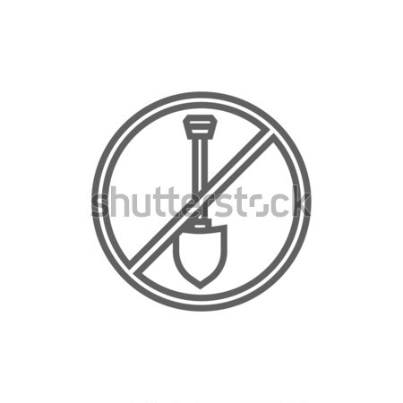 Pelle interdit signe ligne icône web Photo stock © RAStudio