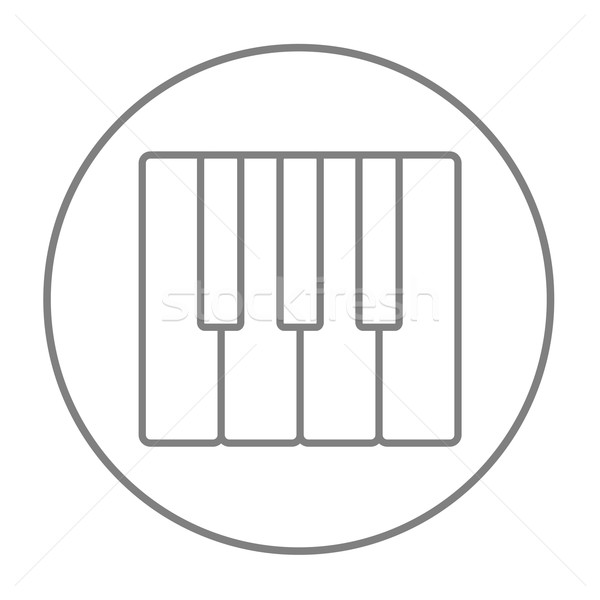Tasti del pianoforte line icona web mobile infografica Foto d'archivio © RAStudio