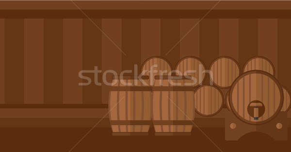 Background of wine barrels in cellar. Stock photo © RAStudio