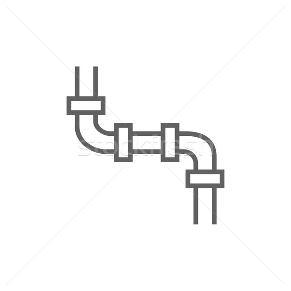 Stock photo: Water pipeline line icon.