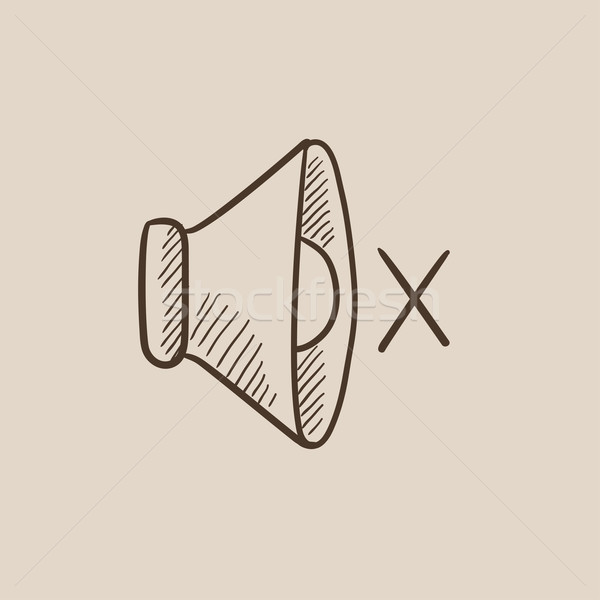 Mute speaker sketch icon. Stock photo © RAStudio