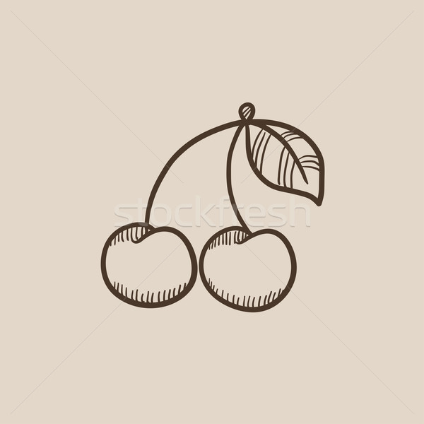 Cherry sketch icon. Stock photo © RAStudio