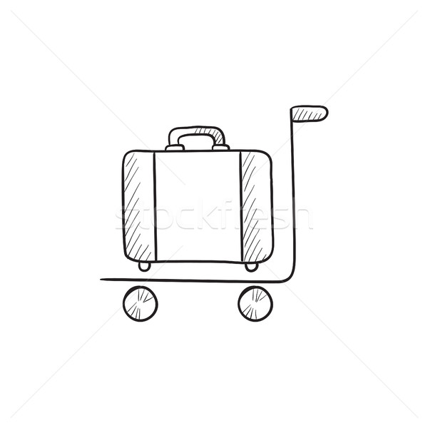 Shopping trolley sign icon flat silhouette geometric sketch vectors stock  in format for free download 162 bytes