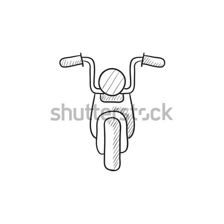 Motocicletă schiţă icoană vector izolat Imagine de stoc © RAStudio