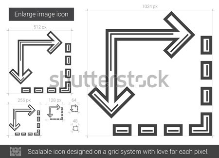 Stock photo: Enlarge image line icon.