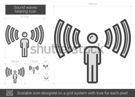 Sound waves hearing line icon. Stock photo © RAStudio