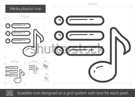 Media playlist line icon. Stock photo © RAStudio