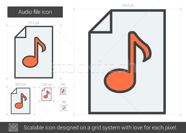 Audio bestand lijn icon vector geïsoleerd Stockfoto © RAStudio