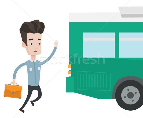 Latecomer man running for the bus. Stock photo © RAStudio