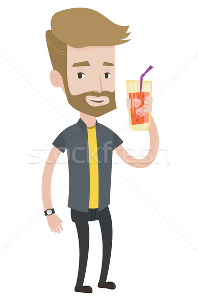 Man drinking cocktail vector illustration. Stock photo © RAStudio