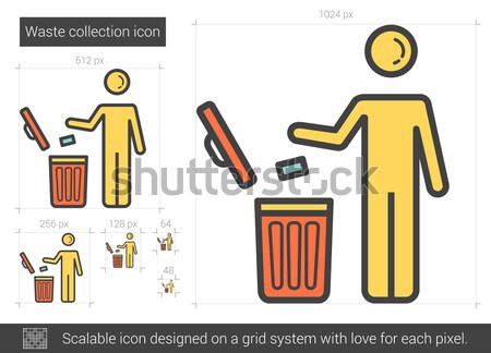 Abfälle Sammlung line Symbol Vektor isoliert Stock foto © RAStudio