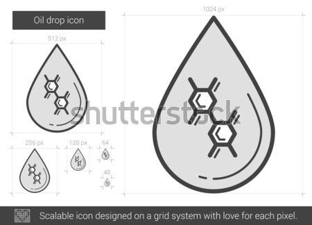 Öl Drop line Symbol Vektor isoliert Stock foto © RAStudio