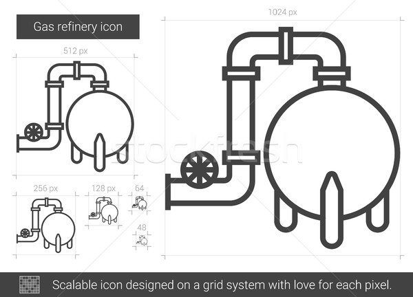 Gas refinería línea icono vector aislado Foto stock © RAStudio