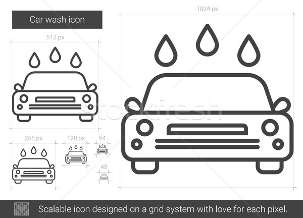 洗車 線 圖標 向量 孤立 白 商業照片 © RAStudio