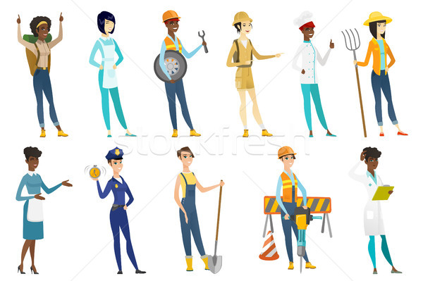 Professional women vector illustrations set. Stock photo © RAStudio