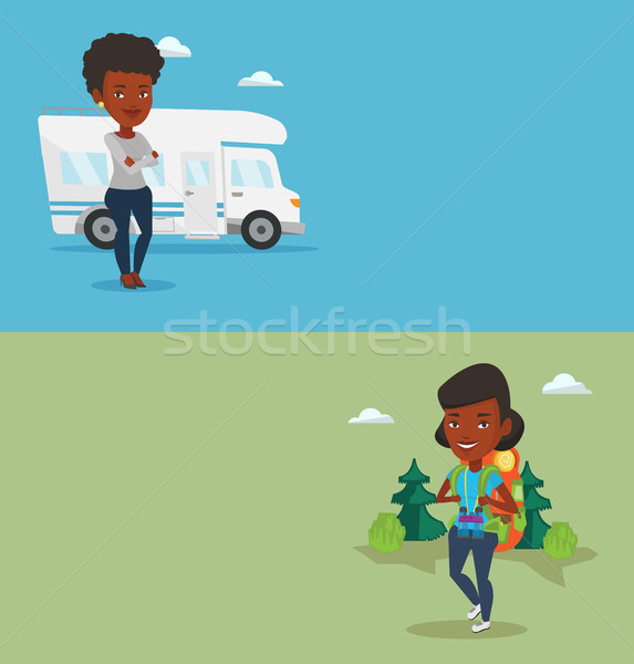 Two travel banners with space for text. Stock photo © RAStudio