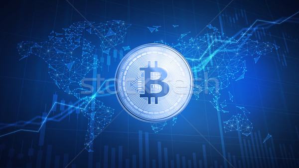 Bitcoin cash coin on hud background with bull stock chart. Stock photo © RAStudio