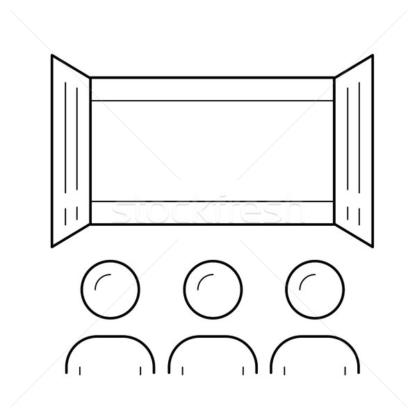 Film színház vonal ikon vektor izolált Stock fotó © RAStudio